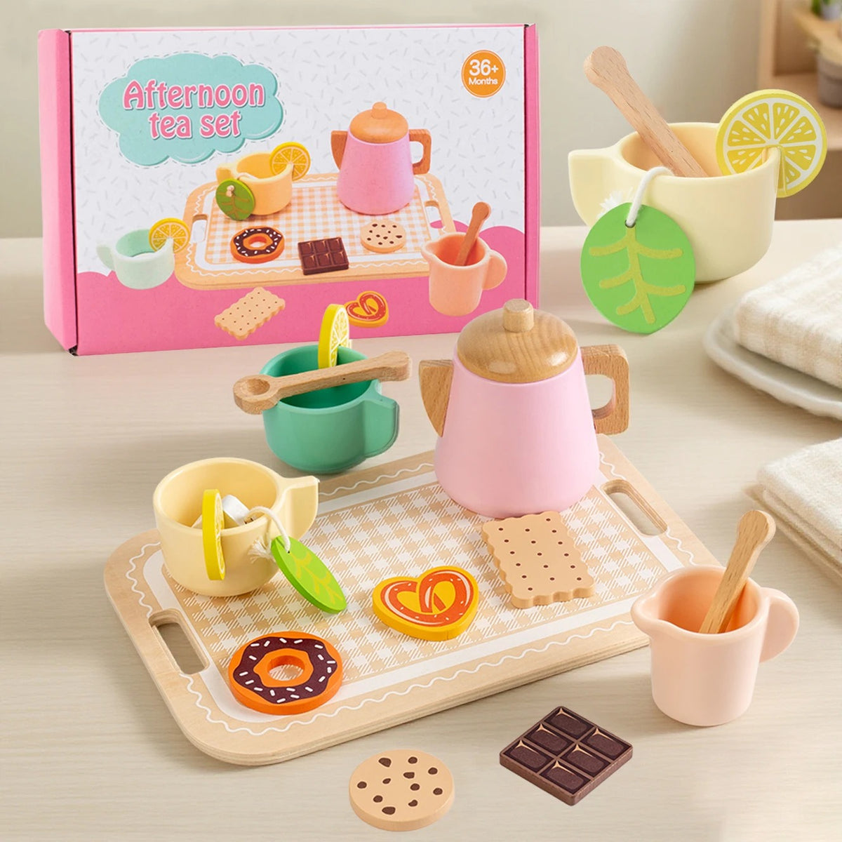Set za Čaj "Afternoon Tea" – Edukativni Set s Pladnjem i Slasticama