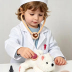 Drveni Veterinarski Set s Transporterom i Plišanom Igračkom – Pet Care Vet Kit