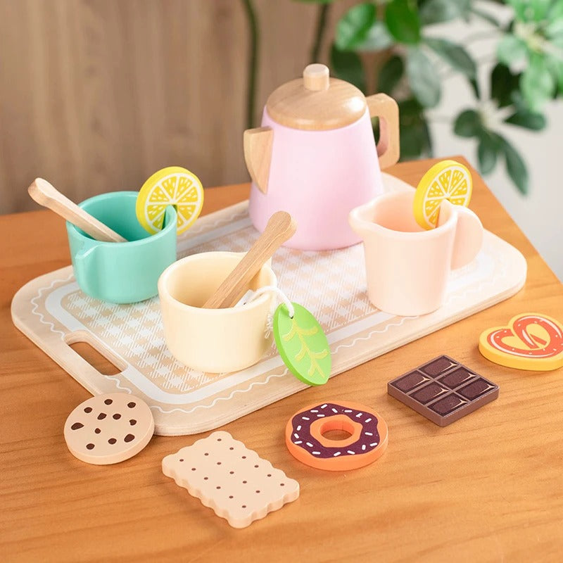 Set za Čaj "Afternoon Tea" – Edukativni Set s Pladnjem i Slasticama