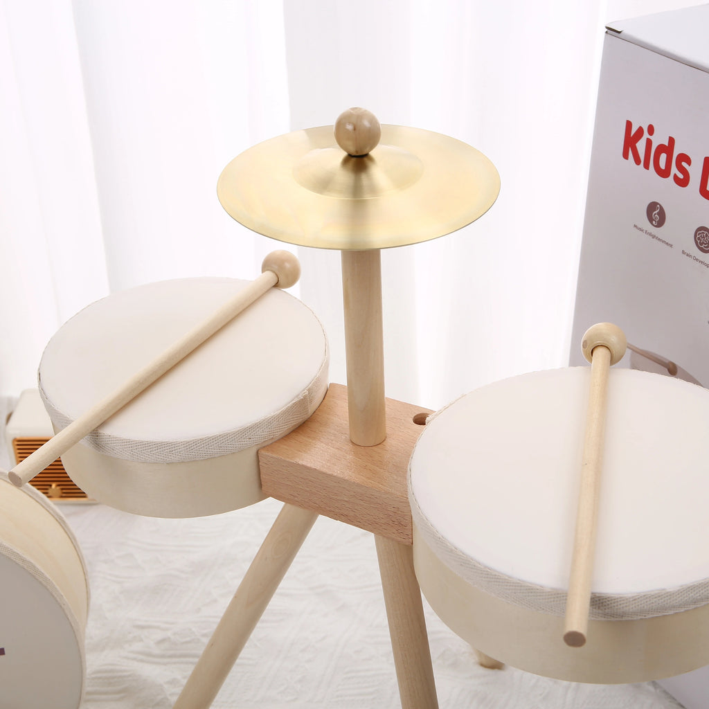 Drveni Bubnjarski Set s Pedalom – Edukativni Glazbeni Instrument za Djecu