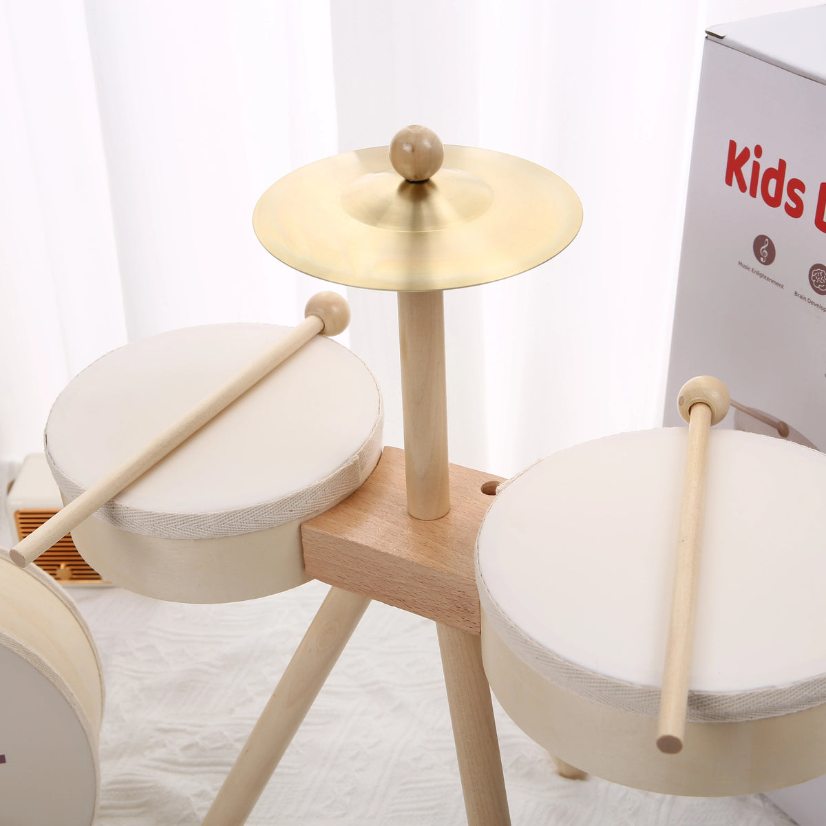 Drveni Bubnjarski Set s Pedalom – Edukativni Glazbeni Instrument za Djecu