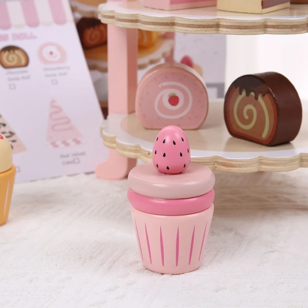 Stalak za Slastice "Pink Sweet Tea" – Set za Igru Uloga