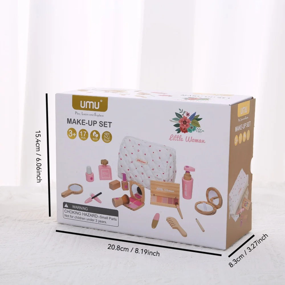 Drveni Set za Šminkanje i Ulješpavanje s Torbicom – Vanity Beauty Set