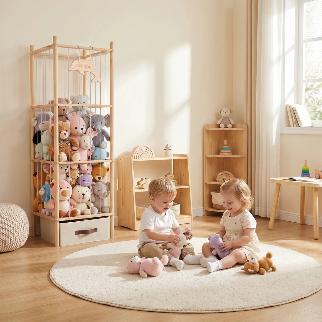 Drveni Organizator i Toranj za Plišane Igračke "Plushie Zoo"