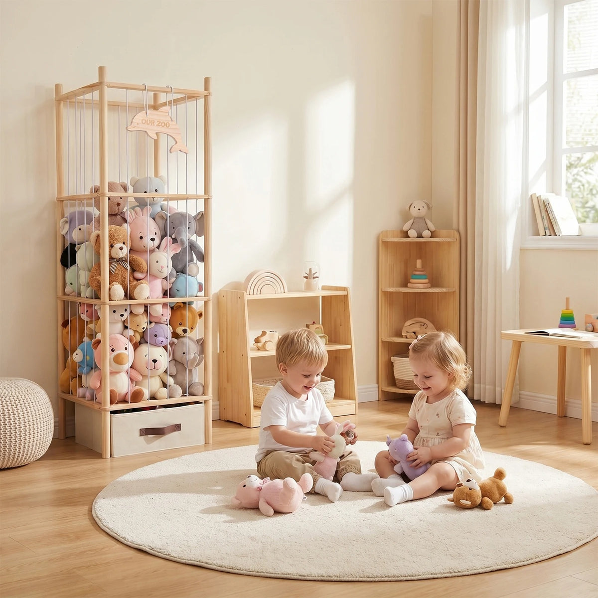 Drveni Organizator i Toranj za Plišane Igračke "Plushie Zoo"