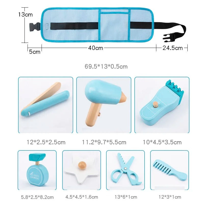 Mali Frizerski Salon – Drveni frizerski set s pojasom za djecu