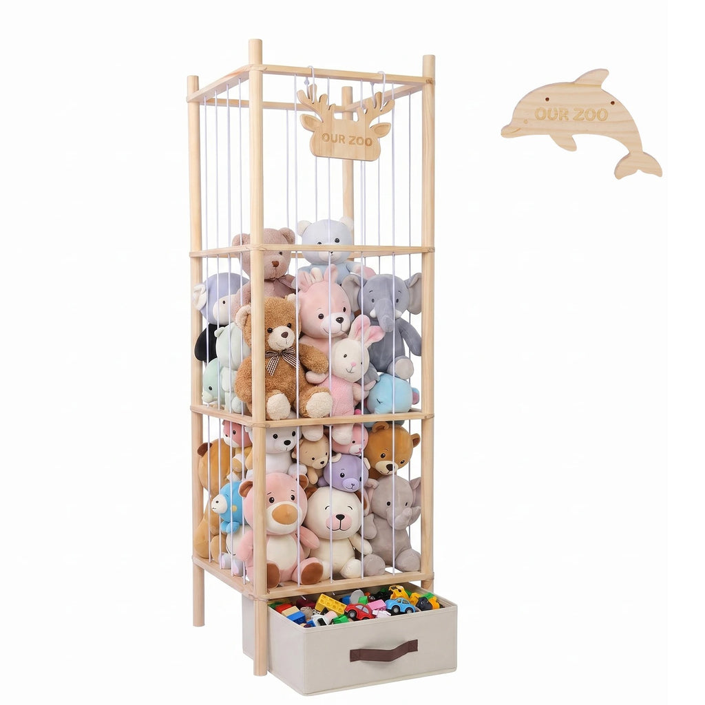 Drveni Organizator i Toranj za Plišane Igračke "Plushie Zoo"